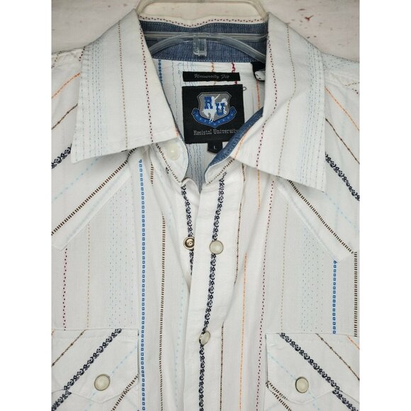 Mint Condition Resistol University Cowboys Men's Large Pearl Snap Shirt - Picture 5 of 12